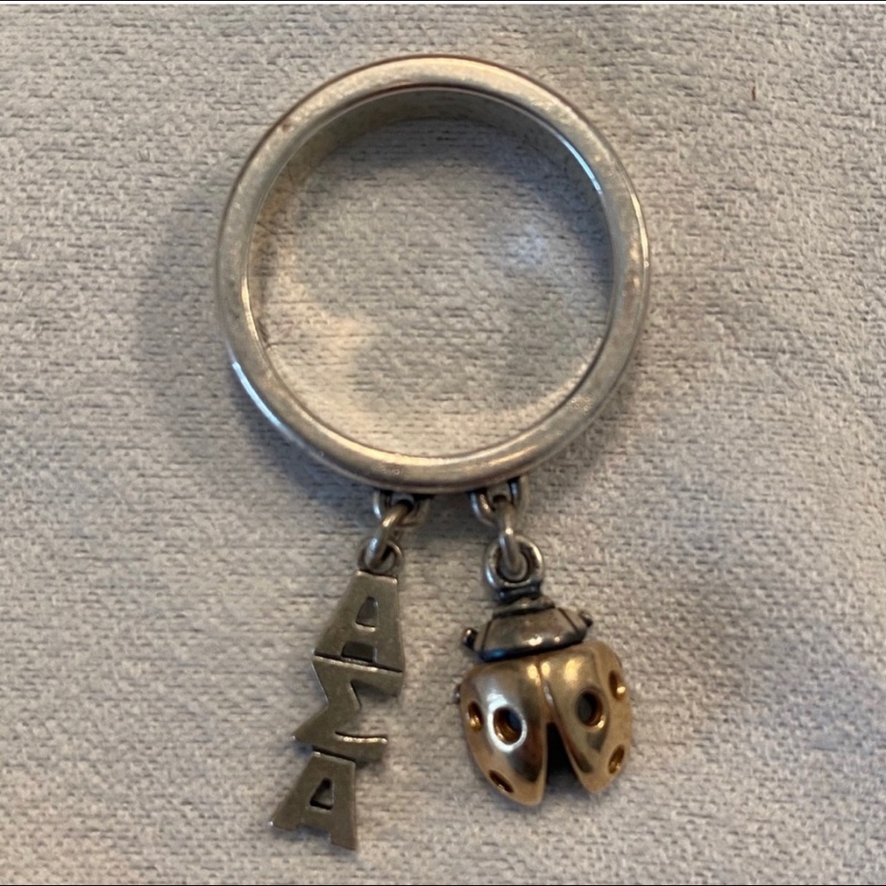 Retired James Avery ladybug and ASA charms ring